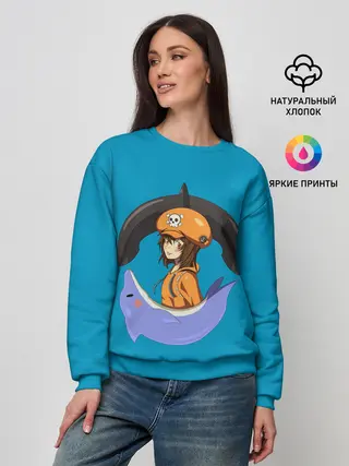 Женский свитшот / Мэй с дельфином