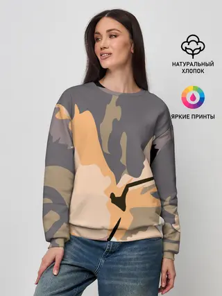 Женский свитшот / Камуфляжный кот
