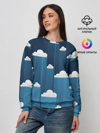 Женский свитшот / Облака в очереди