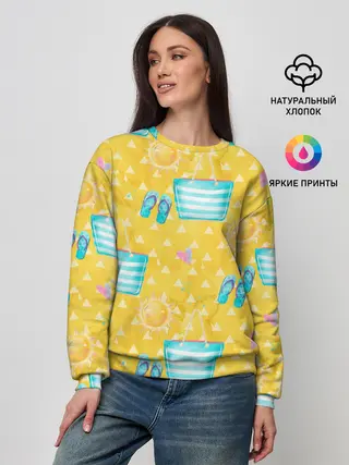 Женский свитшот / Летний песочный пляж