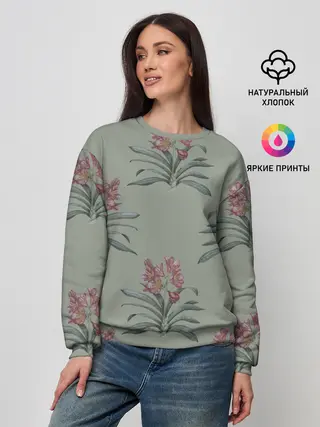 Женский свитшот / Цветы кливии