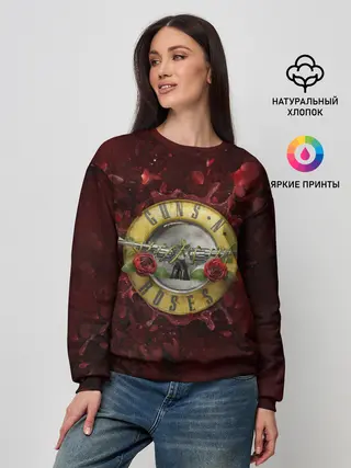 Женский свитшот / Лого GNR в розах