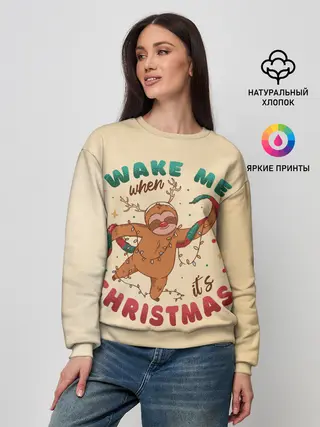 Женский свитшот / Новогодний ленивец