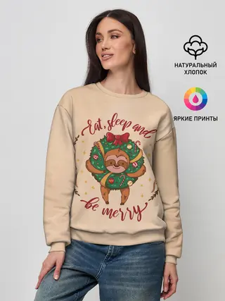 Женский свитшот / Ленивец Новый год