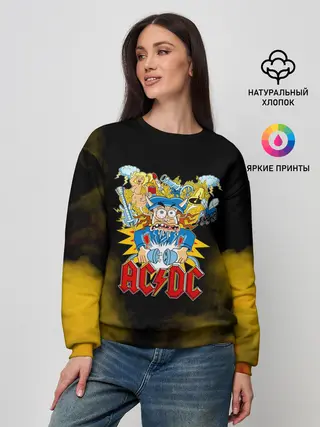 Женский свитшот / Карикатура Ангус Янг - AC/DC