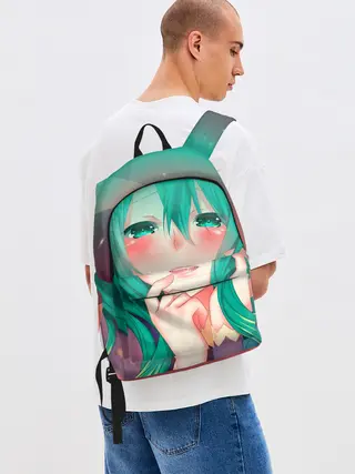 Рюкзак джинсовый / Miku Ahegao
