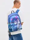Рюкзак джинсовый / Miku на фоне космоса