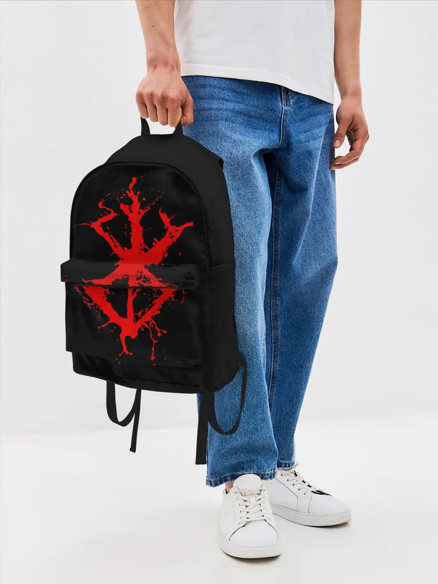 Рюкзак джинсовый / BERSERK logo elements red