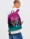 Рюкзак джинсовый / RETRO CYBER BEAR NEON