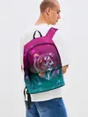 Рюкзак джинсовый / RETRO CYBER BEAR NEON