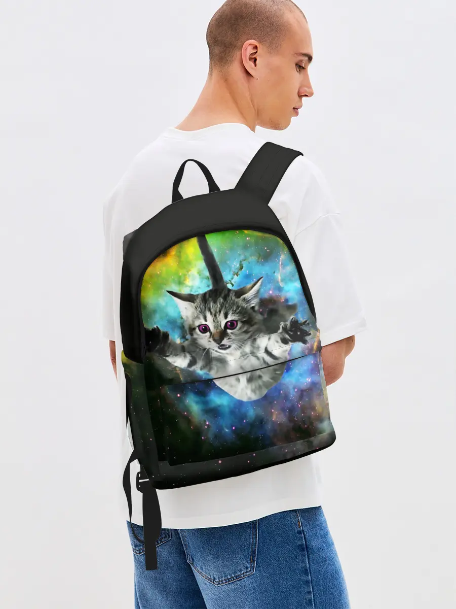Рюкзак джинсовый / КОСМИЧЕСКИЙ КОТ