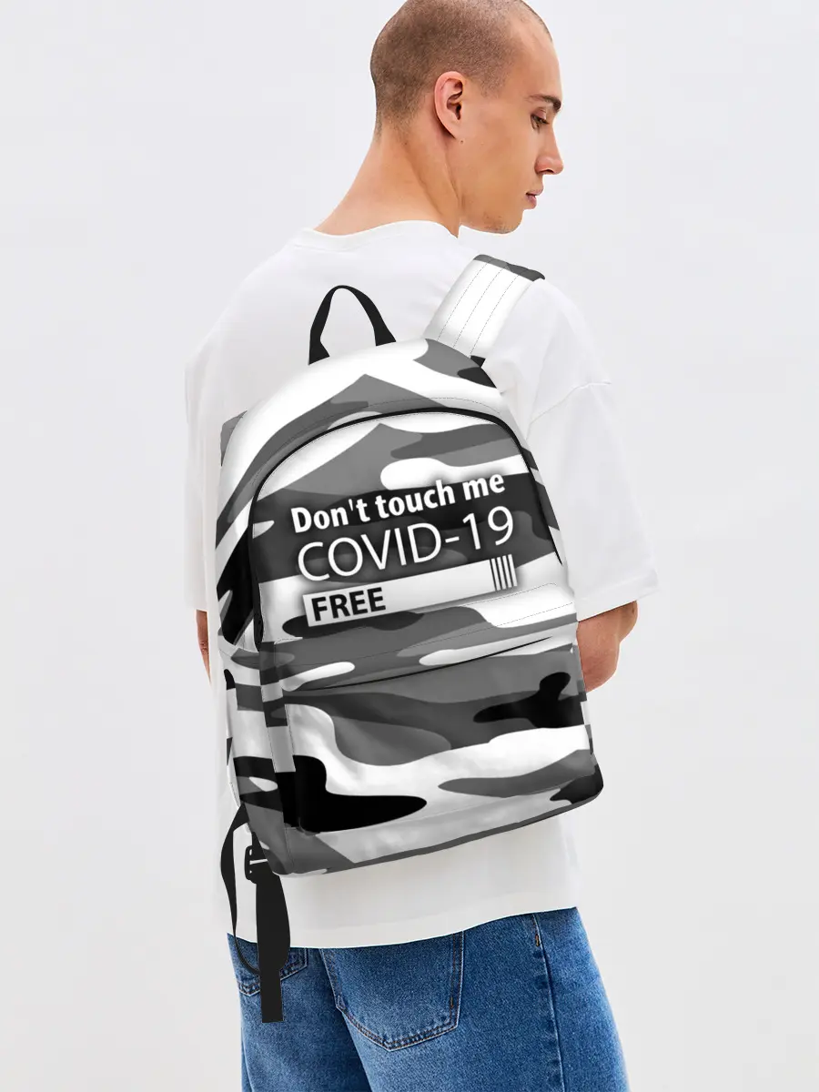 Рюкзак джинсовый / Не трогай меня COVID-19