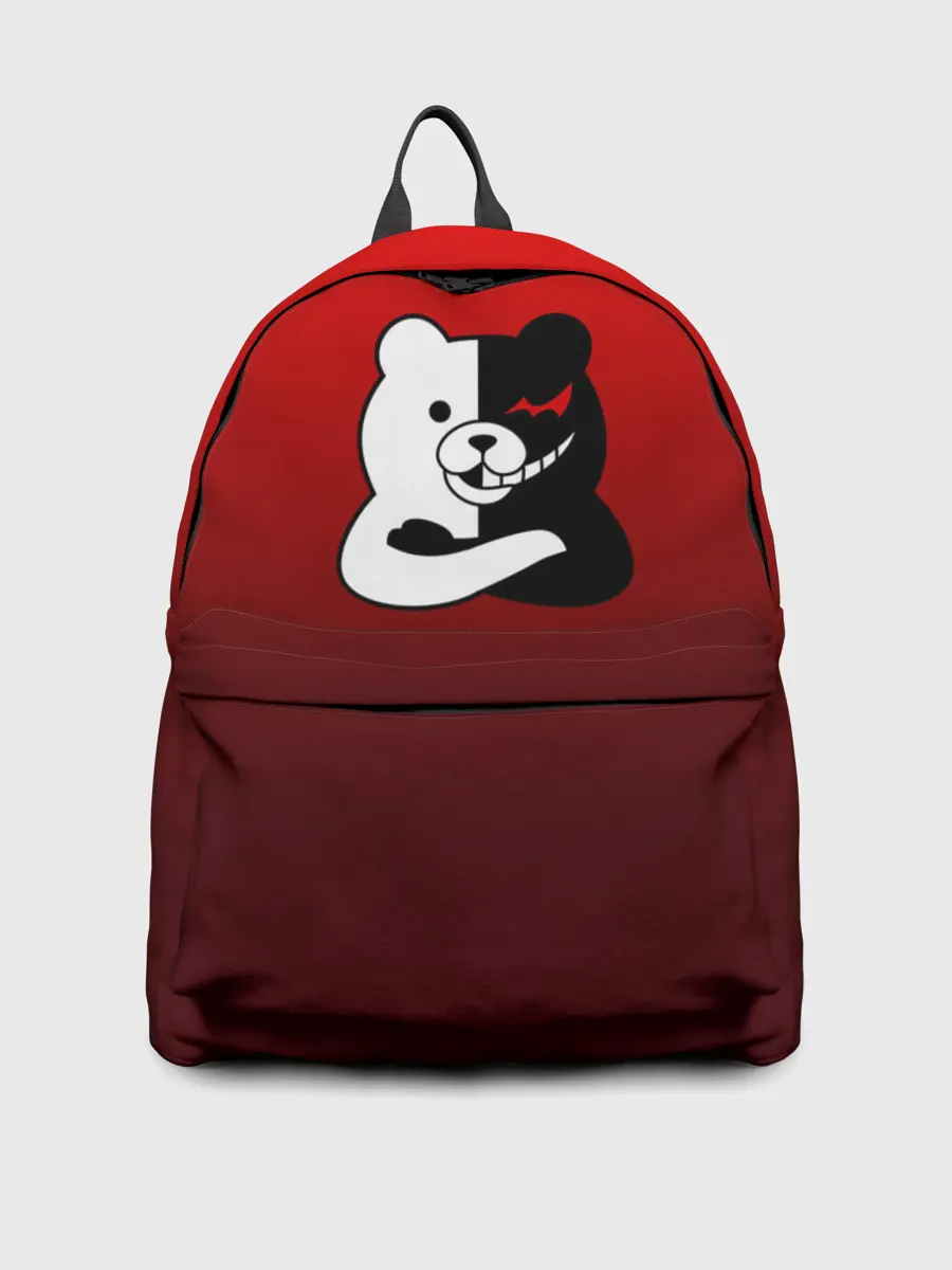 Рюкзак джинсовый / monokuma на красном градиенте