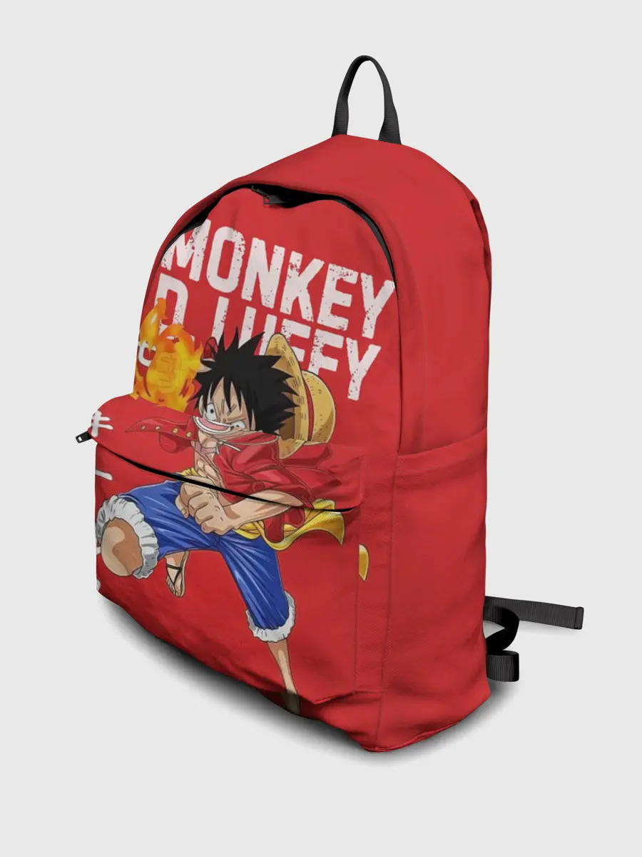 Рюкзак джинсовый / Monkey D. Luffy на красном