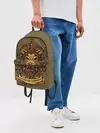 Рюкзак джинсовый / Золотой лев на кресте