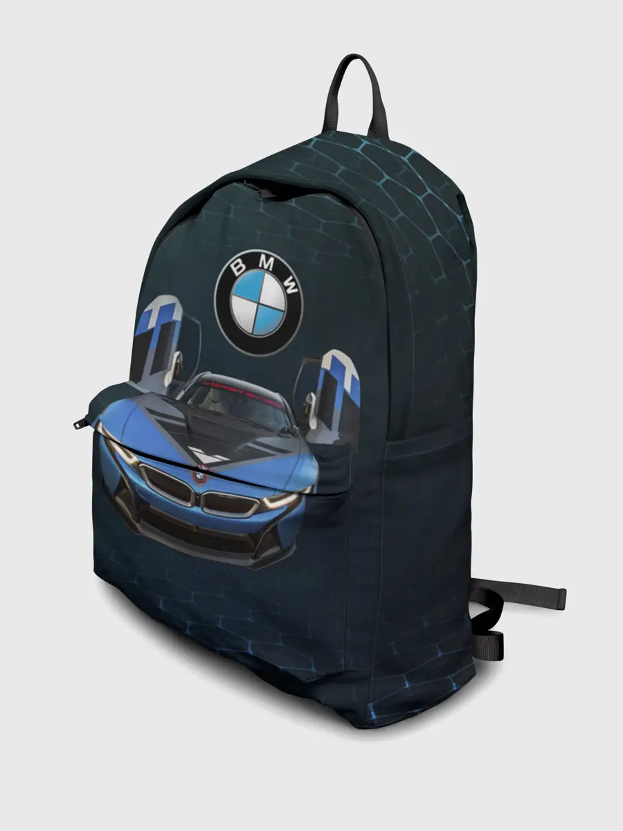 Рюкзак джинсовый / BMW i8 Turbo тюнинговая.
