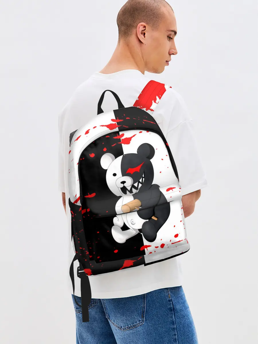 Рюкзак джинсовый / monokuma с молотком