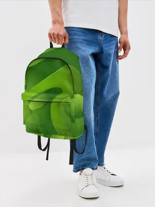 Рюкзак джинсовый / 3d Green abstract
