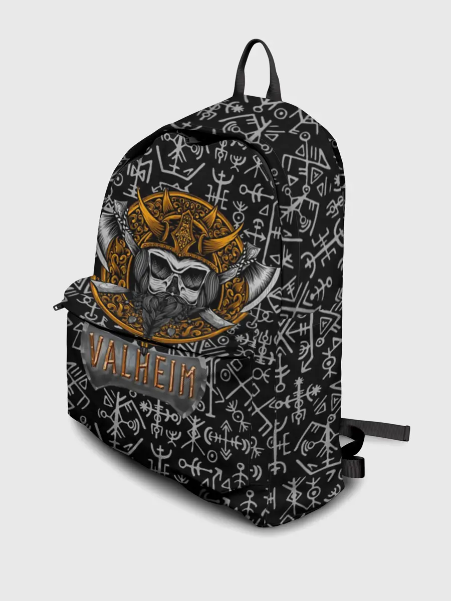 Рюкзак джинсовый / Valheim Череп викинга