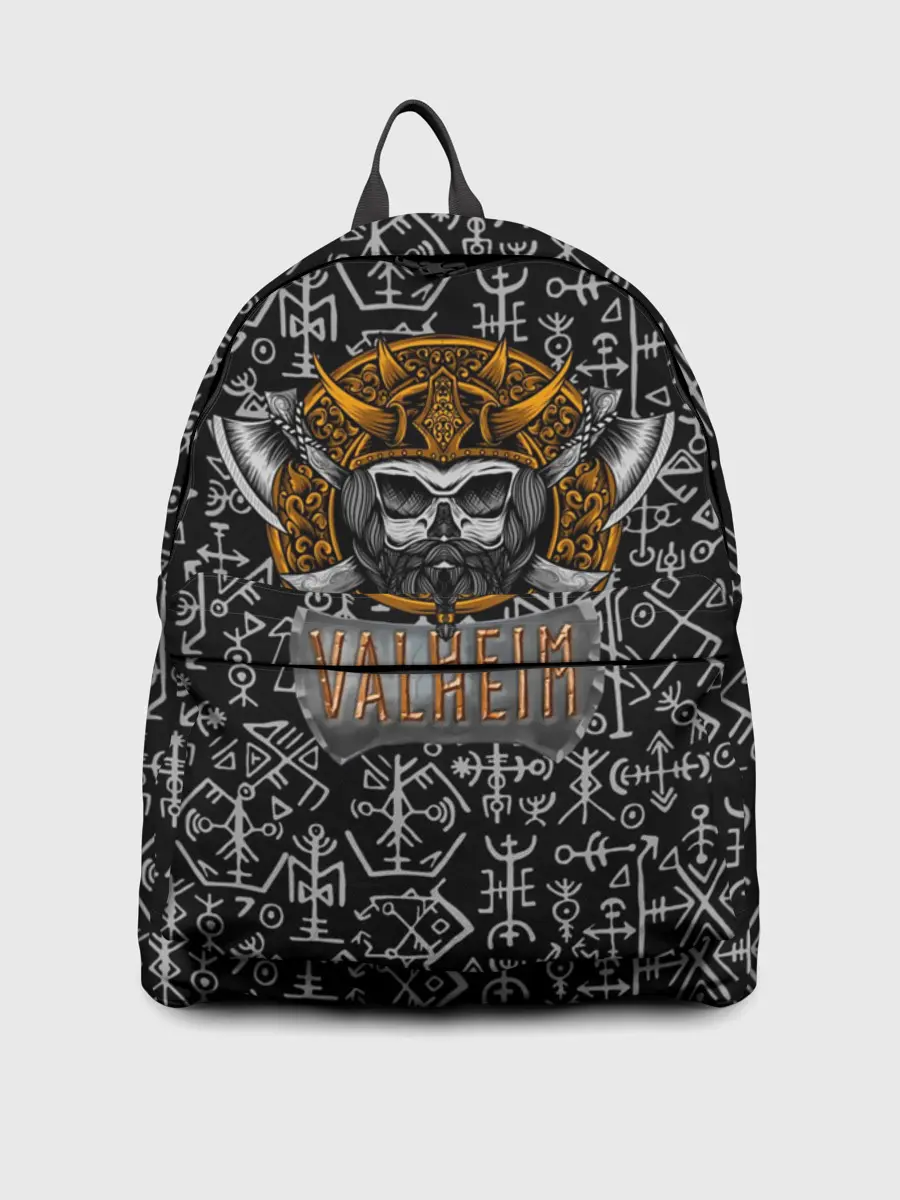 Рюкзак джинсовый / Valheim Череп викинга