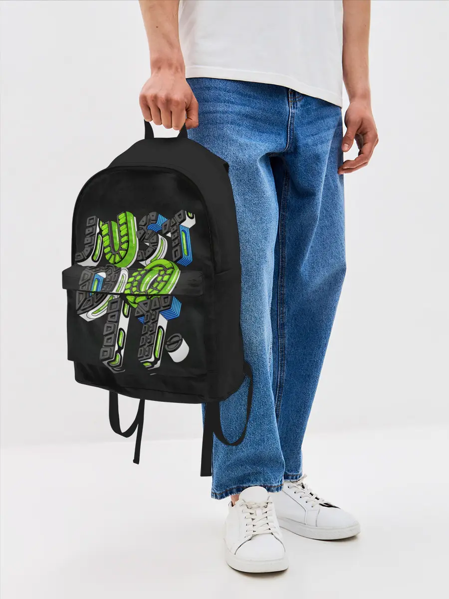 Рюкзак джинсовый / JUST DO IT/ ПРОСТО СДЕЛАЙ ЭТО