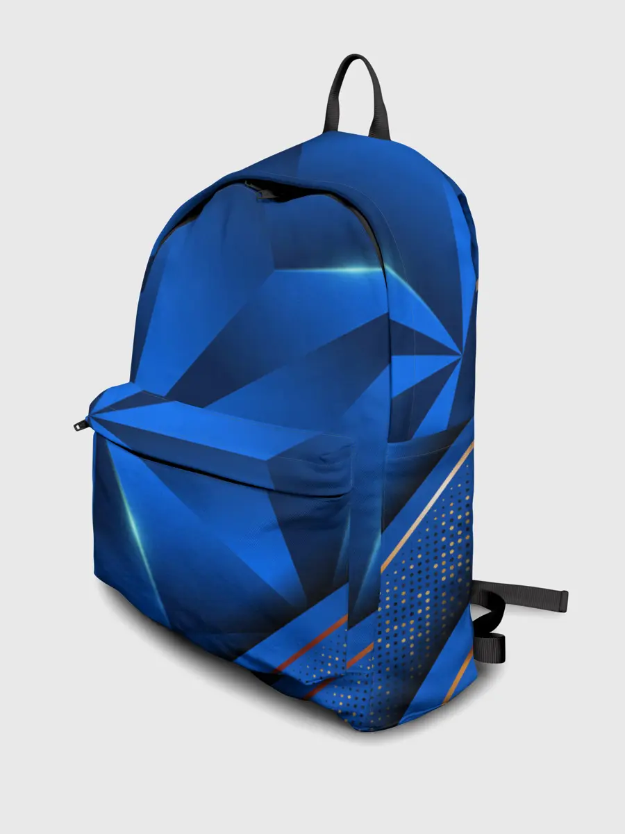 Рюкзак джинсовый / 3D абстрактные фигуры BLUE