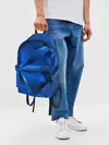 Рюкзак джинсовый / 3D абстрактные фигуры BLUE