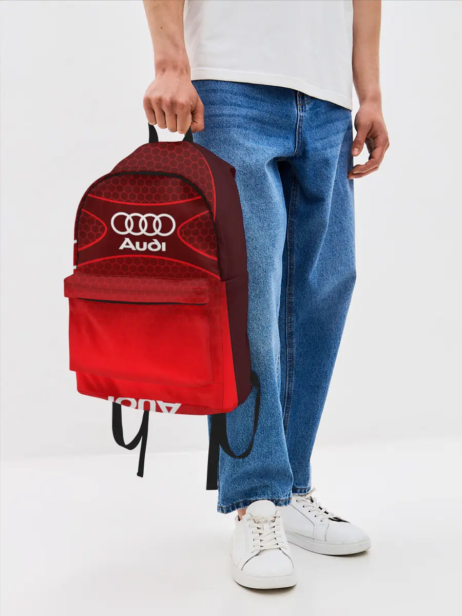 Рюкзак джинсовый / AUDI красная сетка