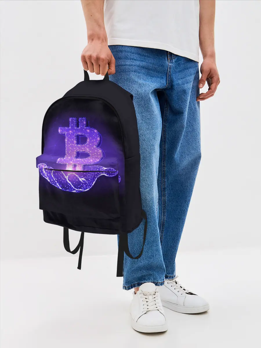 Рюкзак джинсовый / BITCOIN IN HAND | БИТКОИН