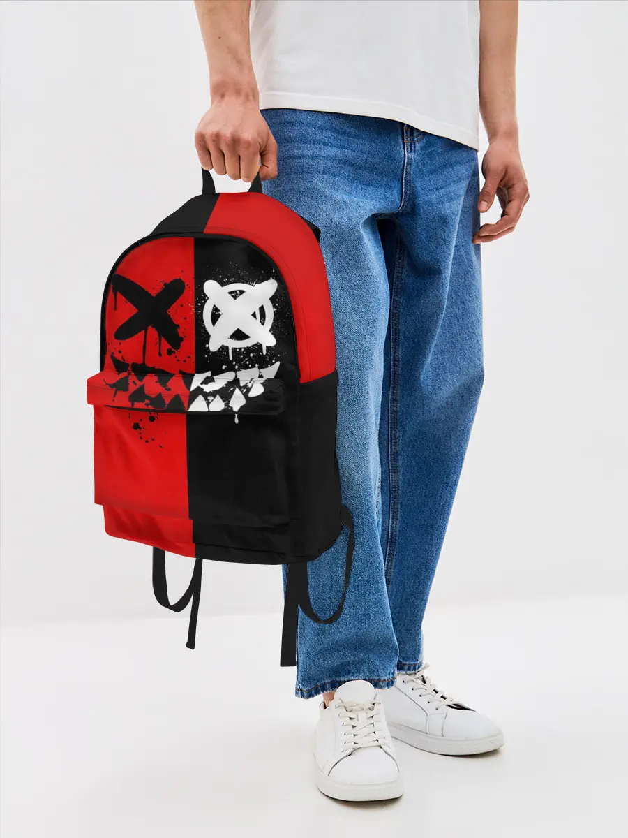 Рюкзак джинсовый / Smail Black and red