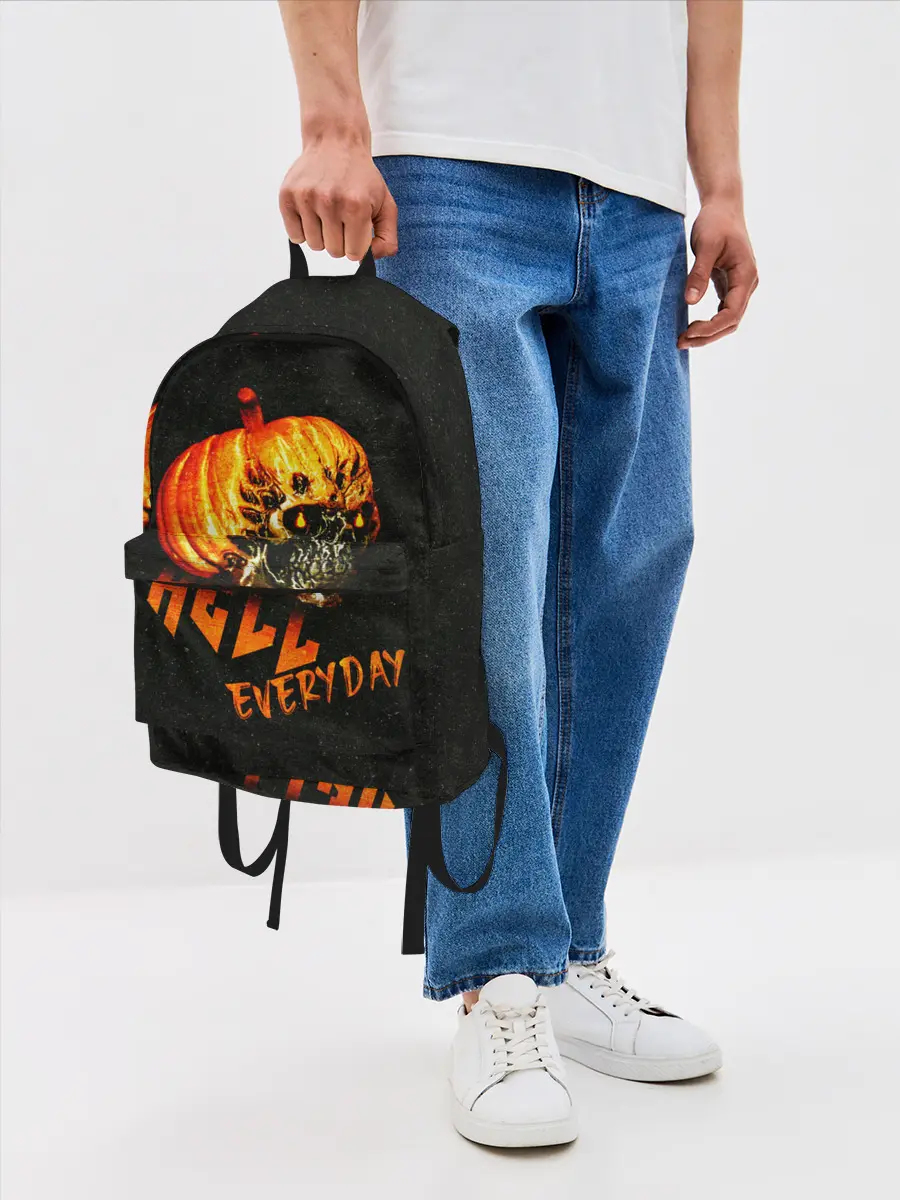 Рюкзак джинсовый / Helloween / череп тыква/ scull pumkin