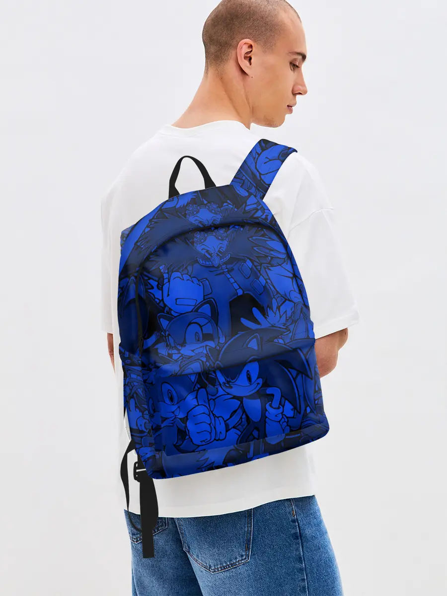 Рюкзак джинсовый / SONIC BLUE PATTERN | СИНИЙ ЁЖ