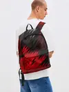 Рюкзак джинсовый / ЧЁРНО КРАСНЫЕ КРАСКИ | RED BLACK STRIPES