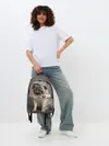 Рюкзак джинсовый / Мопс в кепке
