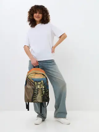 Рюкзак джинсовый / Крик котика