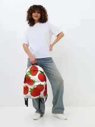 Рюкзак джинсовый / Клубника