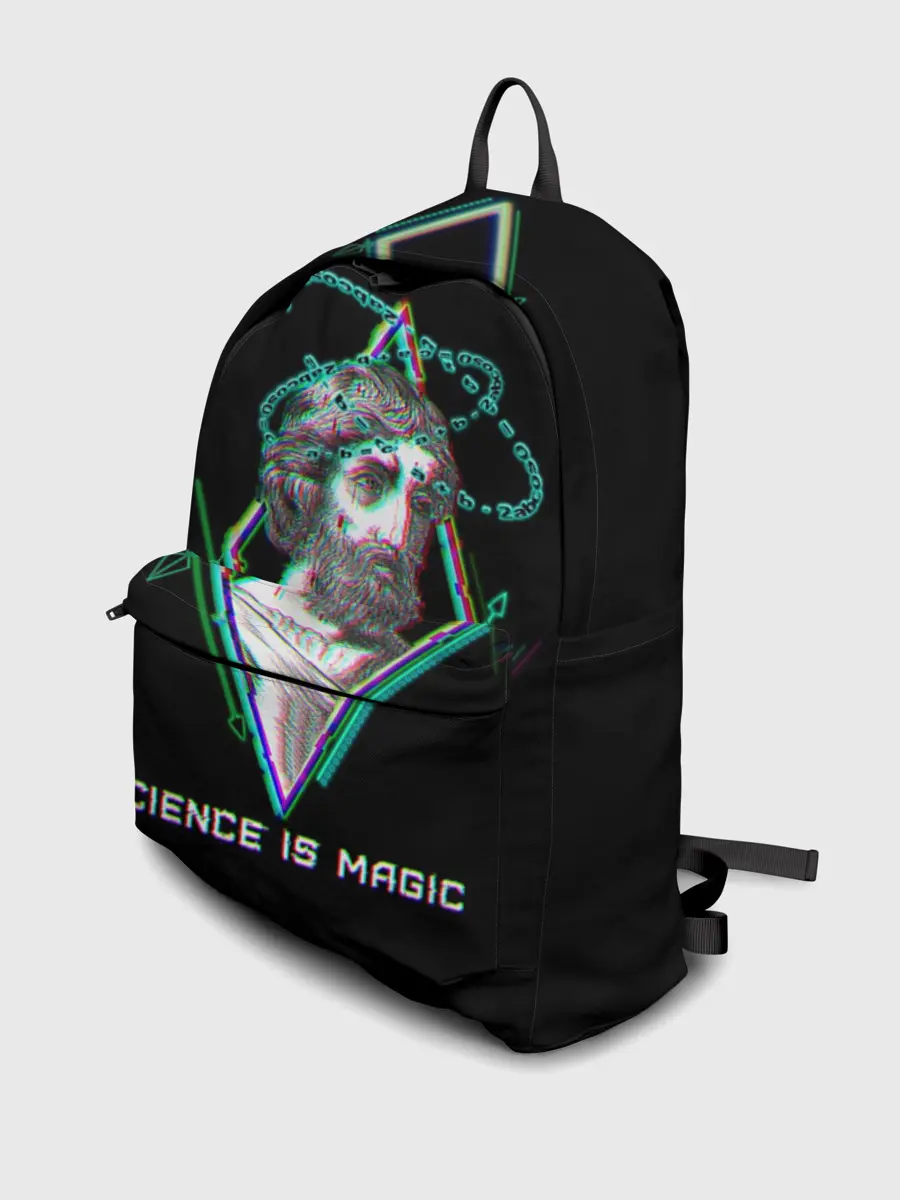 Рюкзак джинсовый / Magic is science - Пифагор