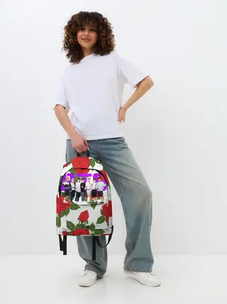 Рюкзак джинсовый / BTS Roses | White