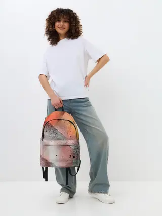 Рюкзак джинсовый / Красочные фигуры