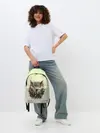 Рюкзак джинсовый / арт сова яркая