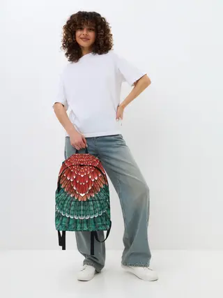 Рюкзак джинсовый / Оперение зимородка