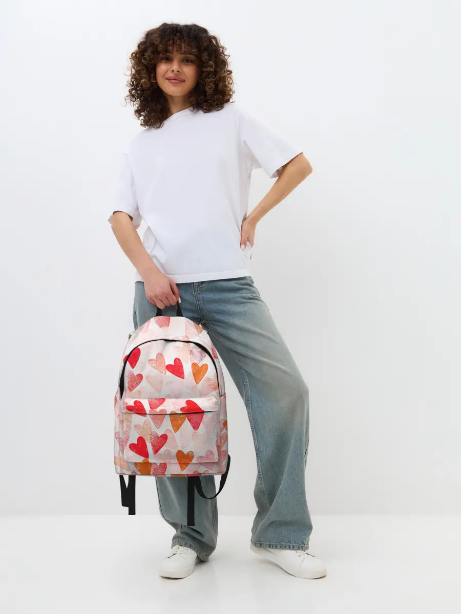 Рюкзак джинсовый / Ванильные сердечки