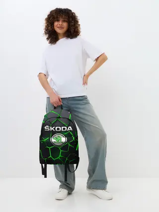 Рюкзак джинсовый / Skoda 3D плиты с подсветкой