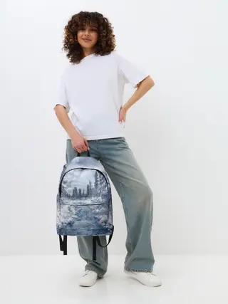 Рюкзак джинсовый / СНЕЖНЫЙ ПЕЙЗАЖ