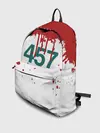 Рюкзак джинсовый / ИГРА В КАЛЬМАРА ПЕРСОНАЖ 457 КРОВЬ