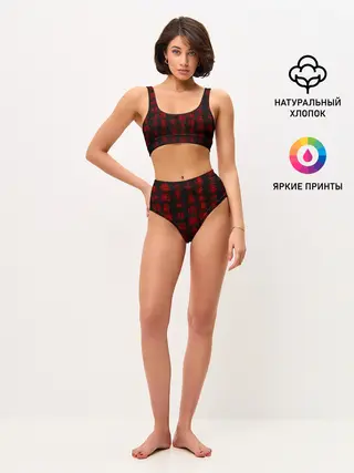 Женские топ и трусы / Иероглифы 3D