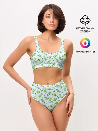 Женские топ и трусы / Веселые лягушки