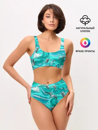 Женские топ и трусы / Чайки в море