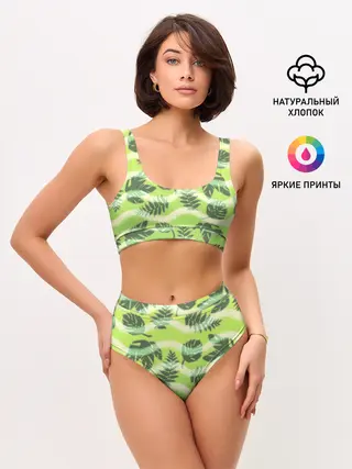 Женские топ и трусы / Тропический фон