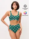 Женские топ и трусы / Рыжий кот паттерн